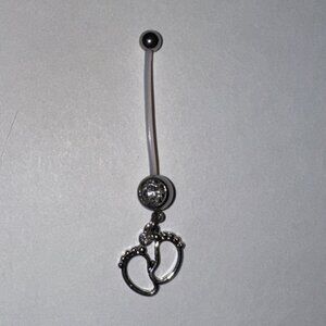 Clear Gem Little Feets Pregnancy Belly Ring